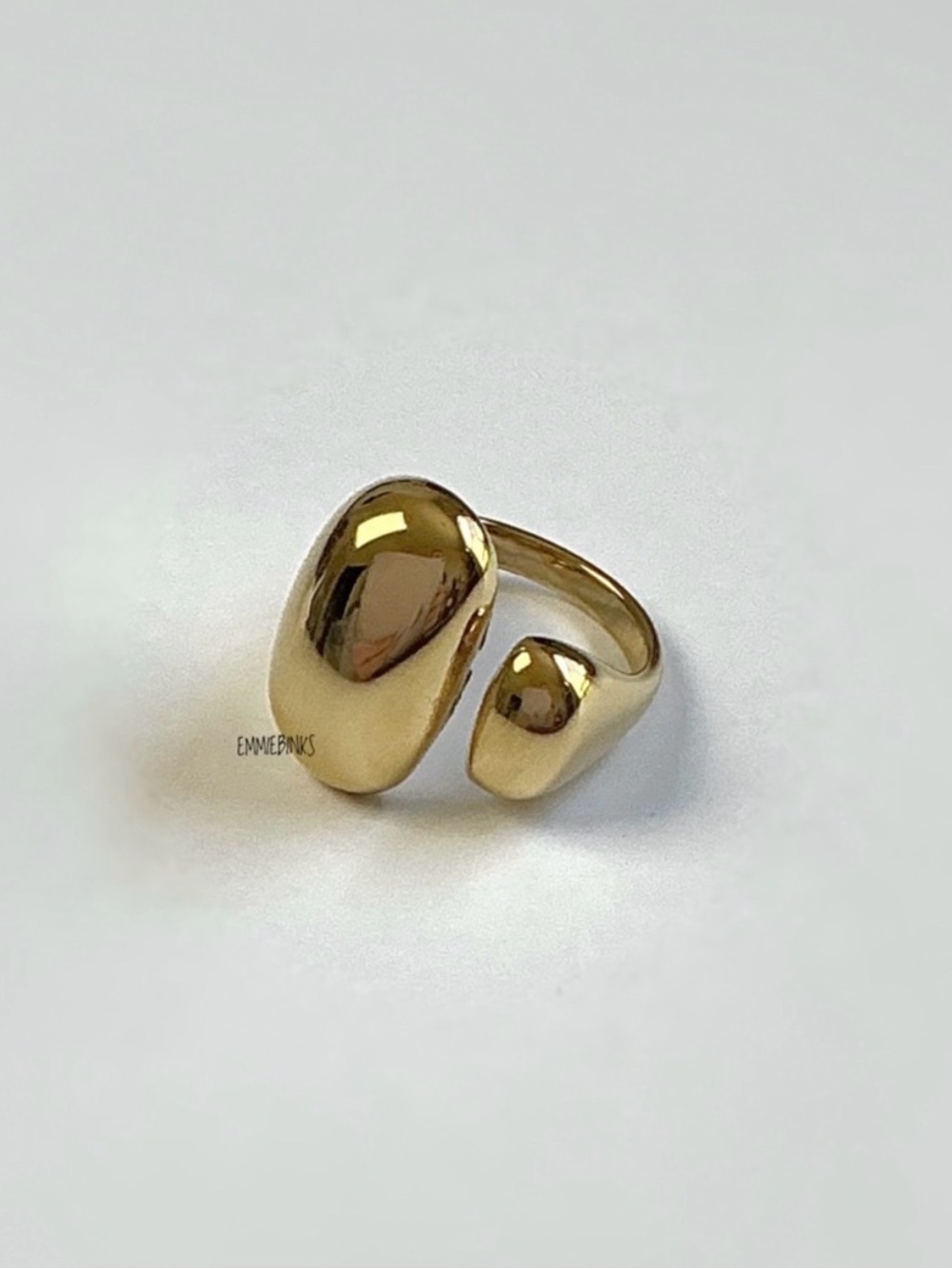 New Anthropologie Golden Molten Metal Statement Ring ~ 18KGP Open Ring - Picture 10 of 15